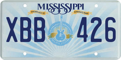 MS license plate XBB426