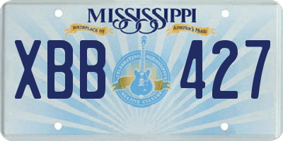 MS license plate XBB427