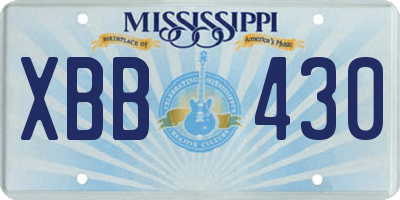 MS license plate XBB430