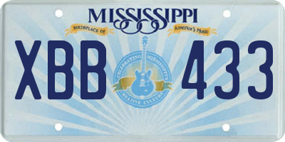 MS license plate XBB433