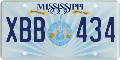 MS license plate XBB434