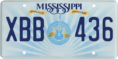 MS license plate XBB436