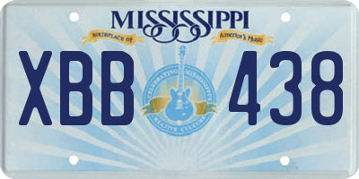 MS license plate XBB438