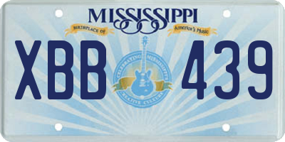 MS license plate XBB439