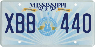 MS license plate XBB440