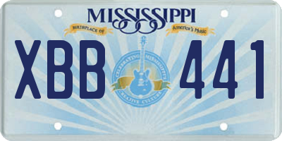 MS license plate XBB441