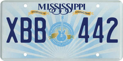 MS license plate XBB442