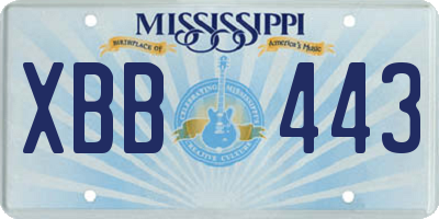 MS license plate XBB443