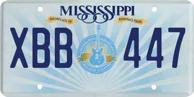 MS license plate XBB447