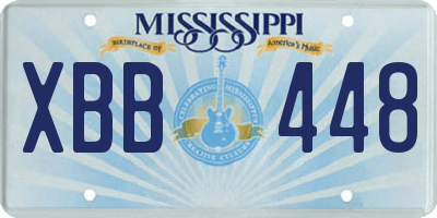 MS license plate XBB448