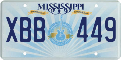 MS license plate XBB449