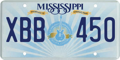 MS license plate XBB450