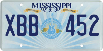 MS license plate XBB452