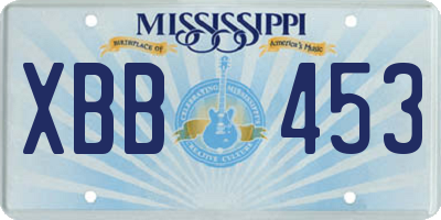 MS license plate XBB453