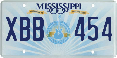 MS license plate XBB454