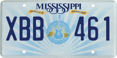 MS license plate XBB461