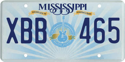 MS license plate XBB465