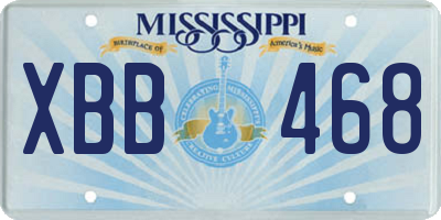 MS license plate XBB468