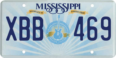 MS license plate XBB469