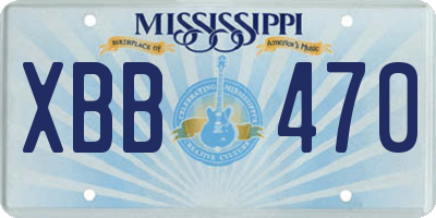 MS license plate XBB470