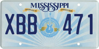 MS license plate XBB471