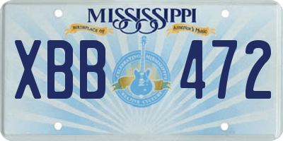 MS license plate XBB472