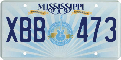 MS license plate XBB473