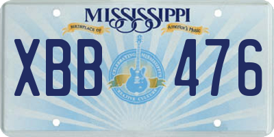 MS license plate XBB476