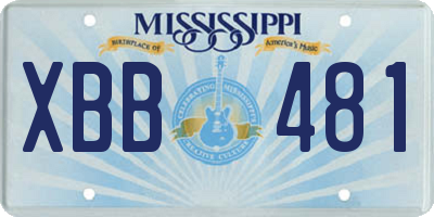 MS license plate XBB481