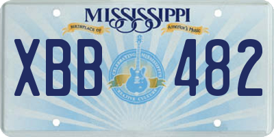 MS license plate XBB482