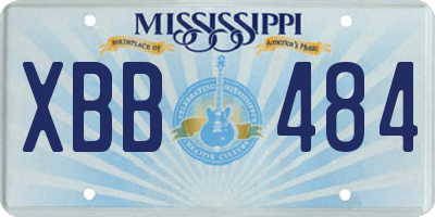 MS license plate XBB484