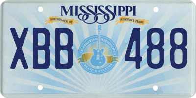 MS license plate XBB488