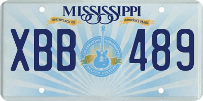 MS license plate XBB489