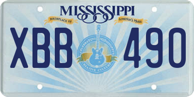 MS license plate XBB490