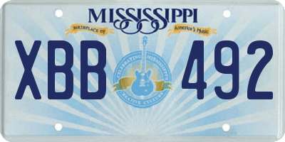 MS license plate XBB492