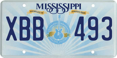 MS license plate XBB493