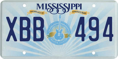 MS license plate XBB494