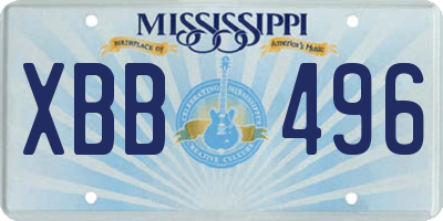 MS license plate XBB496