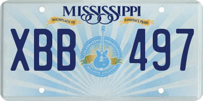 MS license plate XBB497