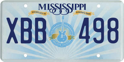 MS license plate XBB498