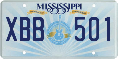 MS license plate XBB501