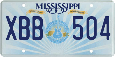 MS license plate XBB504