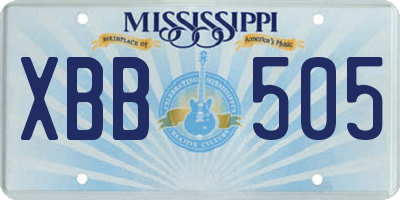 MS license plate XBB505