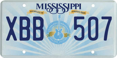 MS license plate XBB507