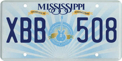 MS license plate XBB508