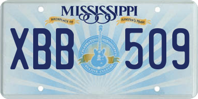 MS license plate XBB509