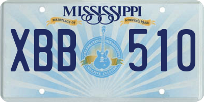 MS license plate XBB510