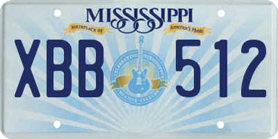 MS license plate XBB512