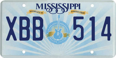 MS license plate XBB514