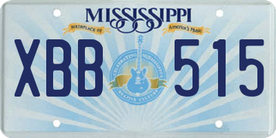MS license plate XBB515
